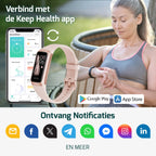 FITAGE Stappenteller - Activity Tracker - Stappenteller Horloge - Smartwatch - Dames en Heren - Roze - afbeelding 5