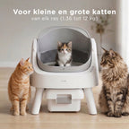 TrevoPet® Automatische Kattenbak - Zelfreinigend & Veilig - Voor Katten tot 12KG - Incl. Mat, 60 Afvalzakjes & Accessoires - 10L Afvalbak - Wit & Grijs - afbeelding 4