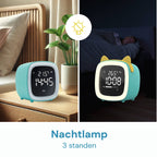 JustAnotherProduct AP18 - Oplaadbare digitale wekker met licht (3 standen) - Alarm klok met temperatuur (15.5°C tot 50°C) - 12/24h Alarm clock - Nachtlamp - Licht blauw - afbeelding 4