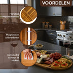 Villux Tapasplank - Borrelplank - Serveerplank - Kaasplank - Hapjesplank - Taspasplank Acacia - Borrelplank Magnetisch- Inclusief Ebook - 66CM - afbeelding 4