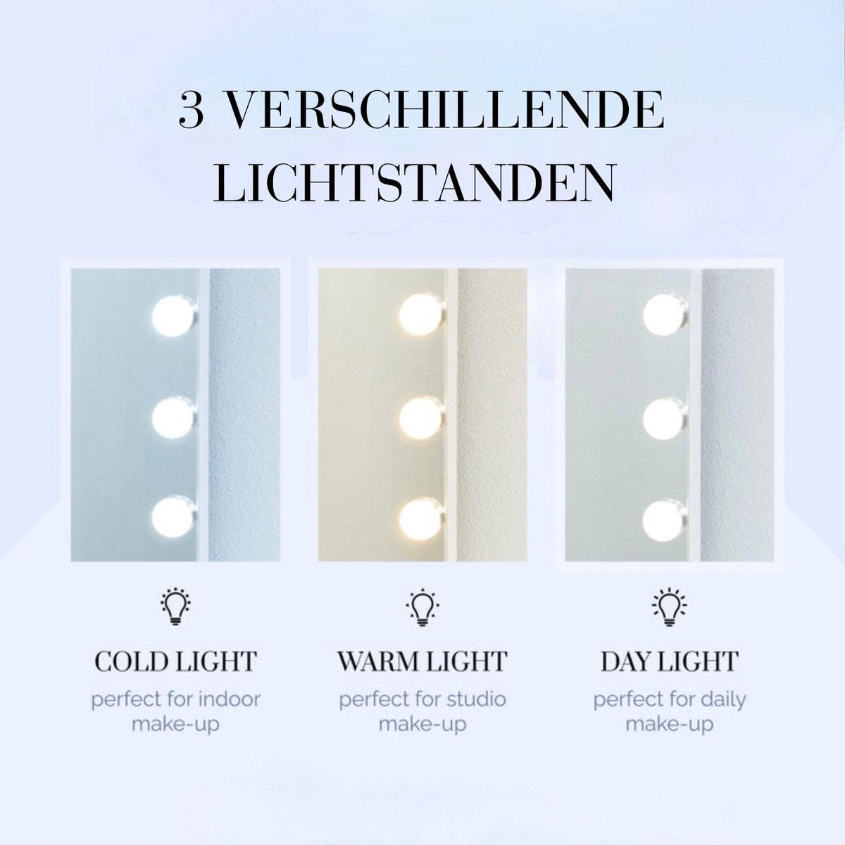 Bright Beauty® Make-up Spiegel met Verlichting - Hollywood Spiegel - 58×46 cm - 15 LED Lampen - afbeelding 4