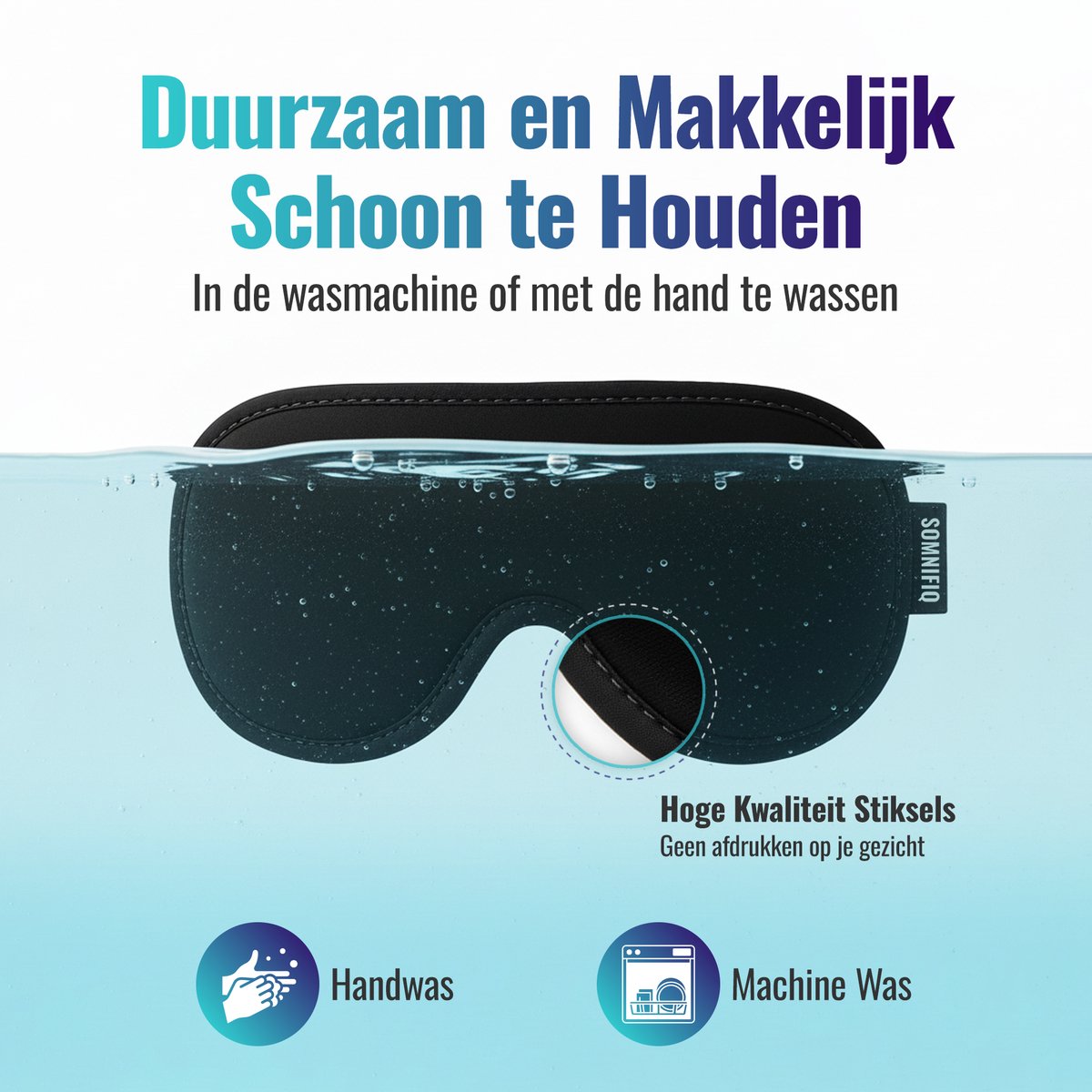 Somnifiq Slaapmasker - Luxe 3D Oogmasker Slaap - Zijden Slaapmasker - Traagschuim - 100% Verduisterend - Voor Mannen en Vrouwen - afbeelding 2