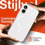 Hoesje - Geschikt voor iPhone 16 - Transparant - Geschikt voor MagSafe - Slank - Shock proof hoes - afbeelding 4
