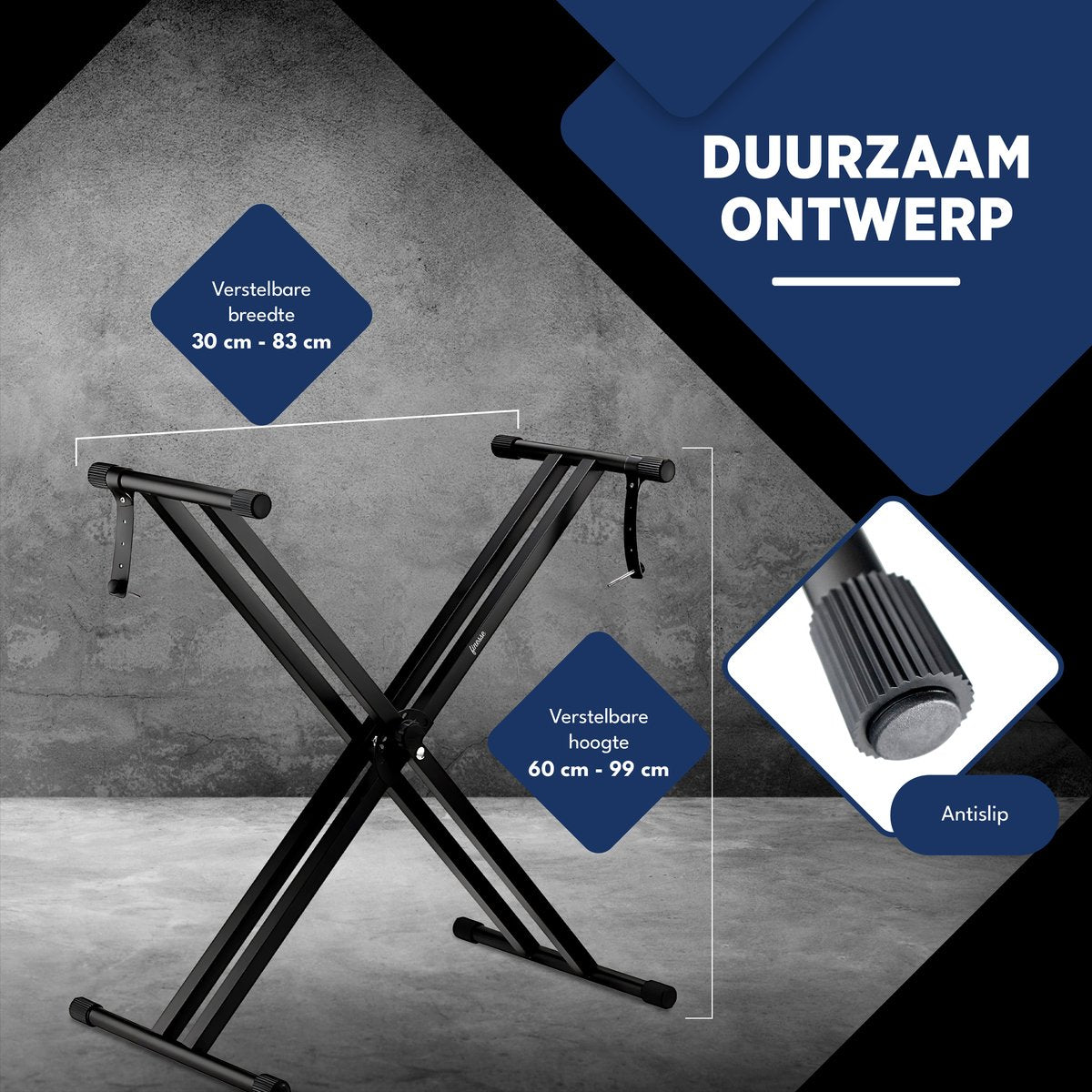 Finesse Keyboard Standaard - Verstelbaar - Statief - Piano Standaard - Toetsenbord Standaard - afbeelding 3