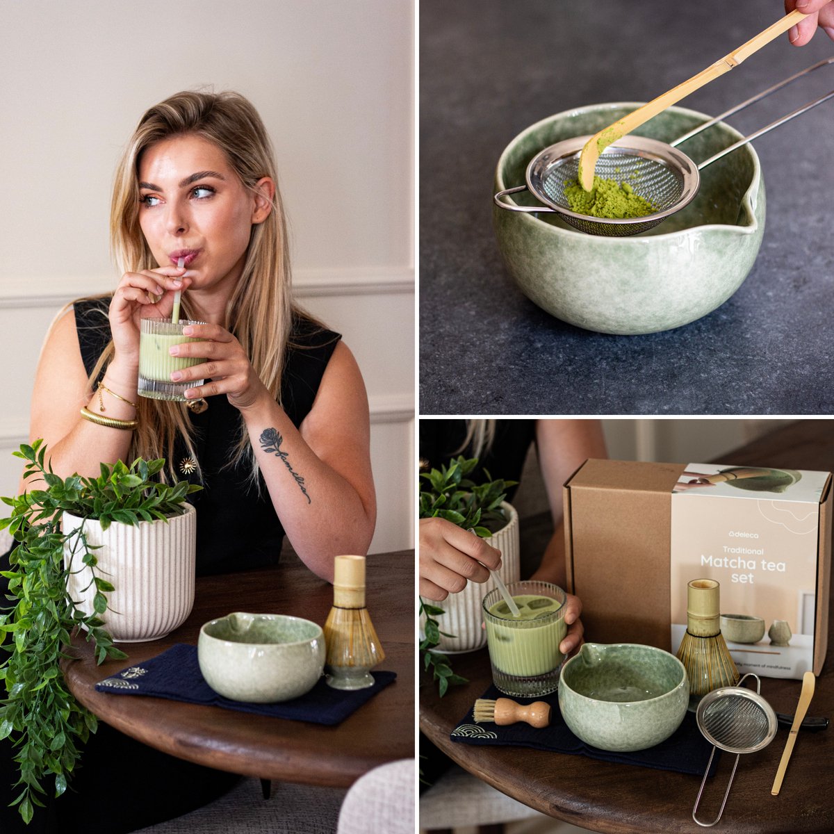 Deleca Traditioneel Matcha Thee Maken Set - Zonder Poeder - Kerst Sinterklaas Cadeau - Premium Kit met Klopper, Whisk en Kom - Complete Starterkit - afbeelding 3