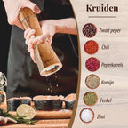 Dieux® - Peper en Zoutmolen set - 22CM - Pepermolen - afbeelding 2