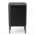 Prullenbak 60 liter - Inclusief afvalscheiderringen 2x 30 liter - 2 vakken - RVS - Zwart - 42x33x76cm - STAUS&BACH Nuvio - afbeelding 1