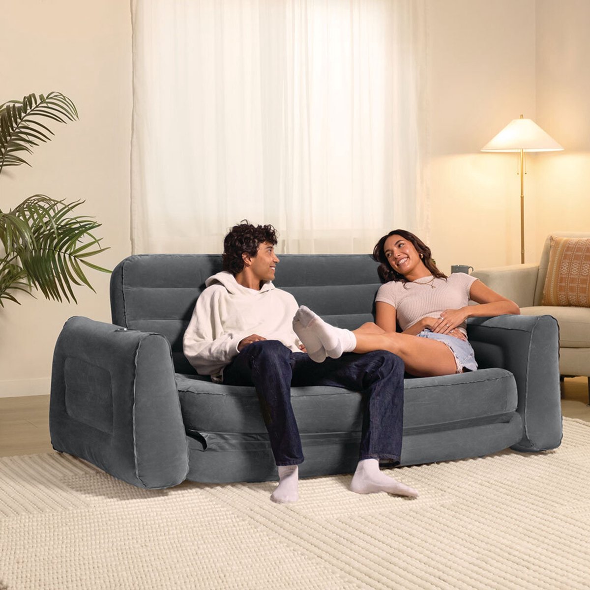Intex Pull-Out Sofa Uitklapbare Opblaasbank - 231 x 203 x 66 cm - afbeelding 5
