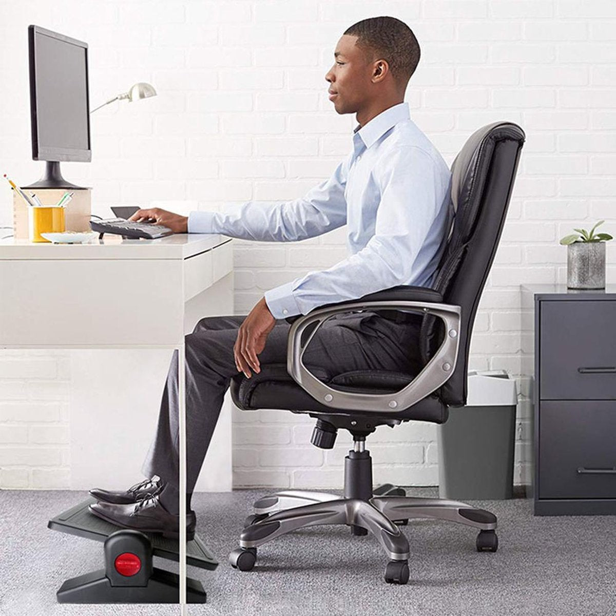 Voetensteun Bureau Ergonomisch - DIN 4556 Norm - Bureau Accessoires - Ergonomische Voeten Steun - Voetenbankje Verstelbaar - Anti Slip Foot Rest - Voetenbankje - afbeelding 4