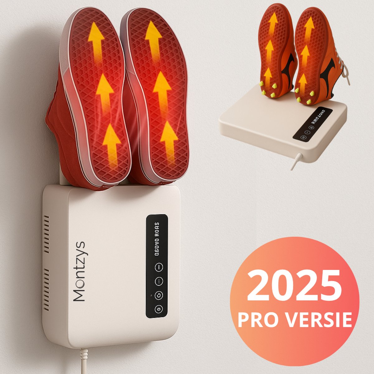 Montzys® Schoenendroger en Schoenverfrisser - Schoendroger Electrisch - Monteerbaar op de Muur - Elektrische Schoendrogers - Schoenen Droger met Timer & Droogfunctie - afbeelding 1