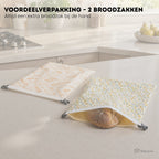 True Livin Bijenwas Broodzak 2-Pack – 43x33 cm – Herbruikbare Broodzakken voor Zelfgebakken Brood & Zuurdesem – Plasticvrij, Ademend en Vriezerbestendig - afbeelding 5