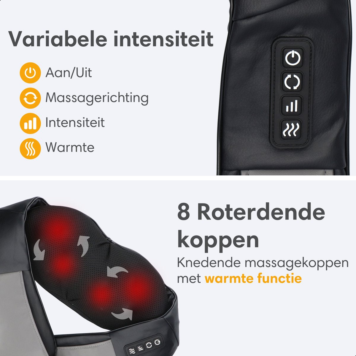 Lifeproducts Shiatsu Massagekussen Draadloos - Elektrisch Nekmassage Apparaat - Massage Apparaten - afbeelding 4