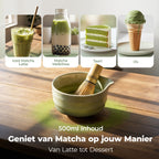 Comforder Matcha Set - 5 Delige Starterkit met Whisk Klopper en Kom - Thee Set Groen - afbeelding 2