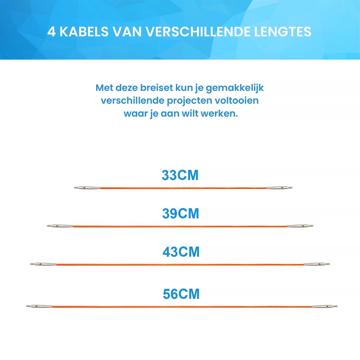 YONO Rondbreinaalden Set Verwisselbaar - Breinaalden zonder Knop - Haaknaalden - 27 Delig - afbeelding 5