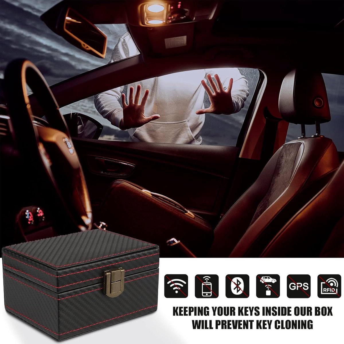 Autosleutel RFID Antidiefstal - RFID Beschermhoes Autosleutel - Beschermhoes Autosleutel Box - Autosleutel Kluis - RFID Anti-Diefstal Doos - Faraday Box Autosleutel - Faraday Box - Keyless Entry Hoesje - Sleuteletui - Sleuteltasjes - Cadeautjes - afbeelding 3