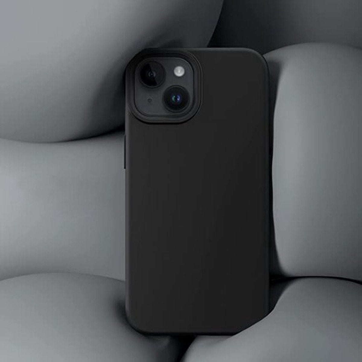 My Case telefoonhoesje geschikt voor Apple iPhone 13 / 14 hoesje siliconen - backcover - optimale bescherming - zwart - afbeelding 2