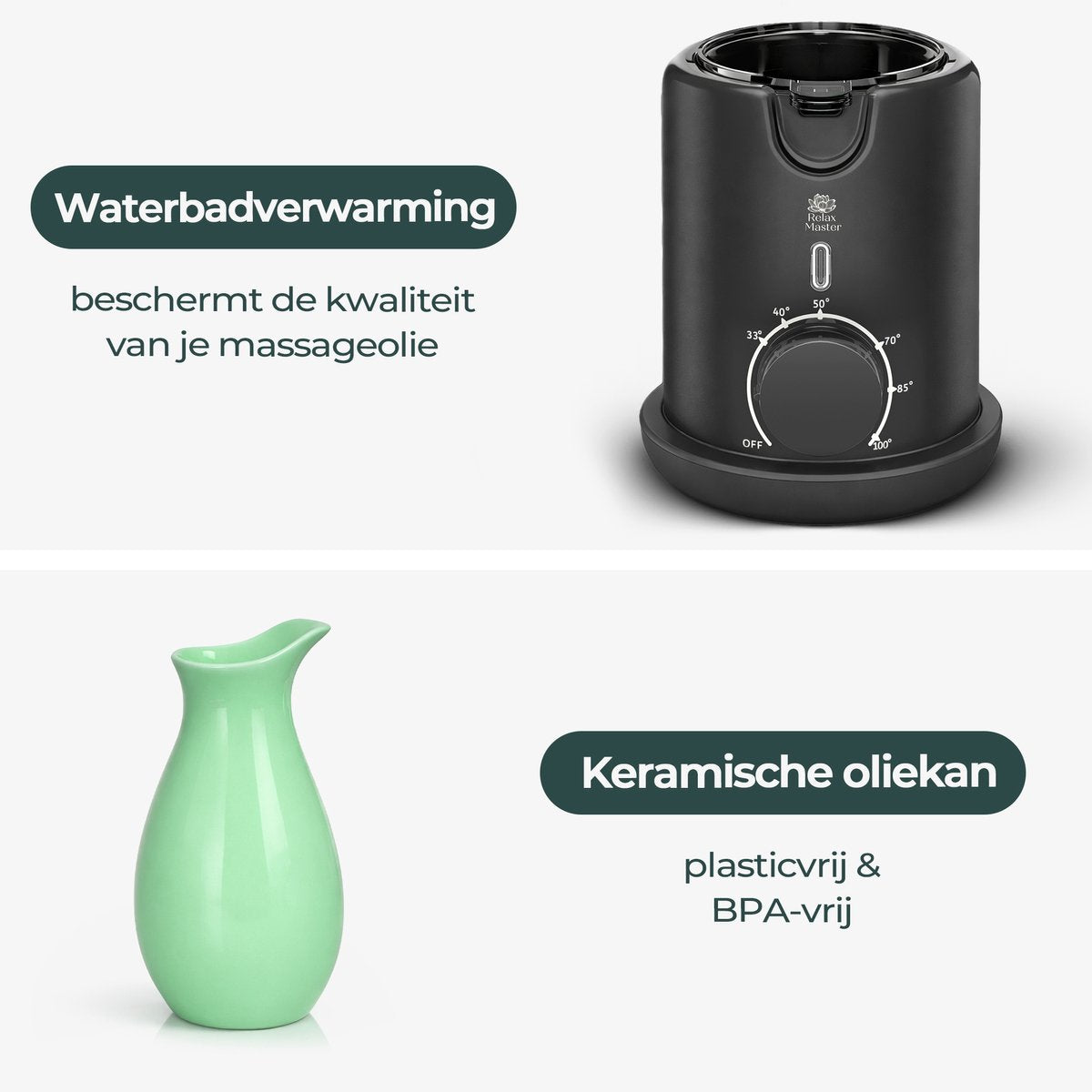 Relax Master Massage Olie Verwarmer Ember - Temperatuur Instelbaar - Massage Olie Erotisch - Keramisch Schenkkan - afbeelding 4