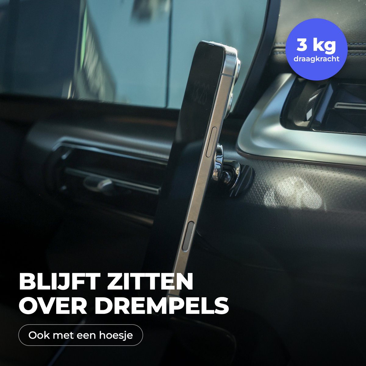 Wegman Telefoonhouders Auto Magnetisch - Dashboard - Off-Road & Drempel Proof Magneet - GSM Houder Mobiel Carkit - afbeelding 2