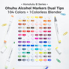 Ohuhu - Honolulu B Brush & Fine - Alcohol Art Markers - 104 kleuren - afbeelding 4