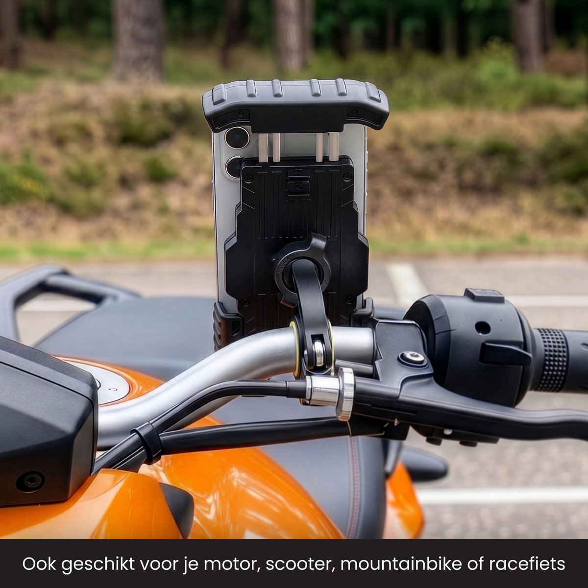 R2B Robuuste Telefoonhouder Fiets, Motor en Scooter - Safety Lock - Gsm Houder Fiets - Fietshouder - Fiets Telefoonhouder - Smartphone Houder Fiets - Accessoires - Phone Holder Bike - afbeelding 4