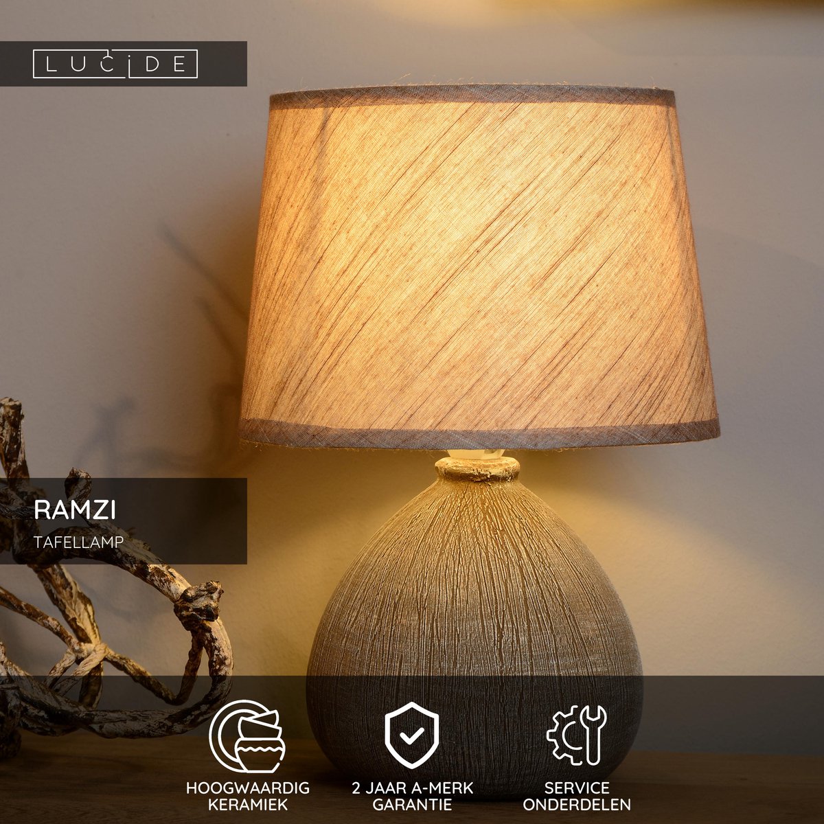 Lucide RAMZI - Ø 18 cm - Bruin - afbeelding 2