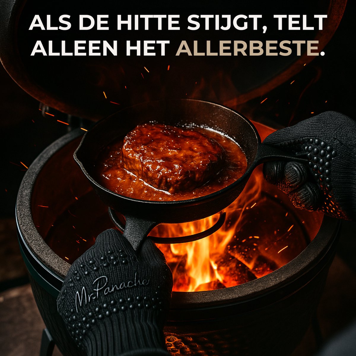 MR. PANACHE Hittebestendige Oven- & BBQ Handschoenen - 2 stuks - afbeelding 2