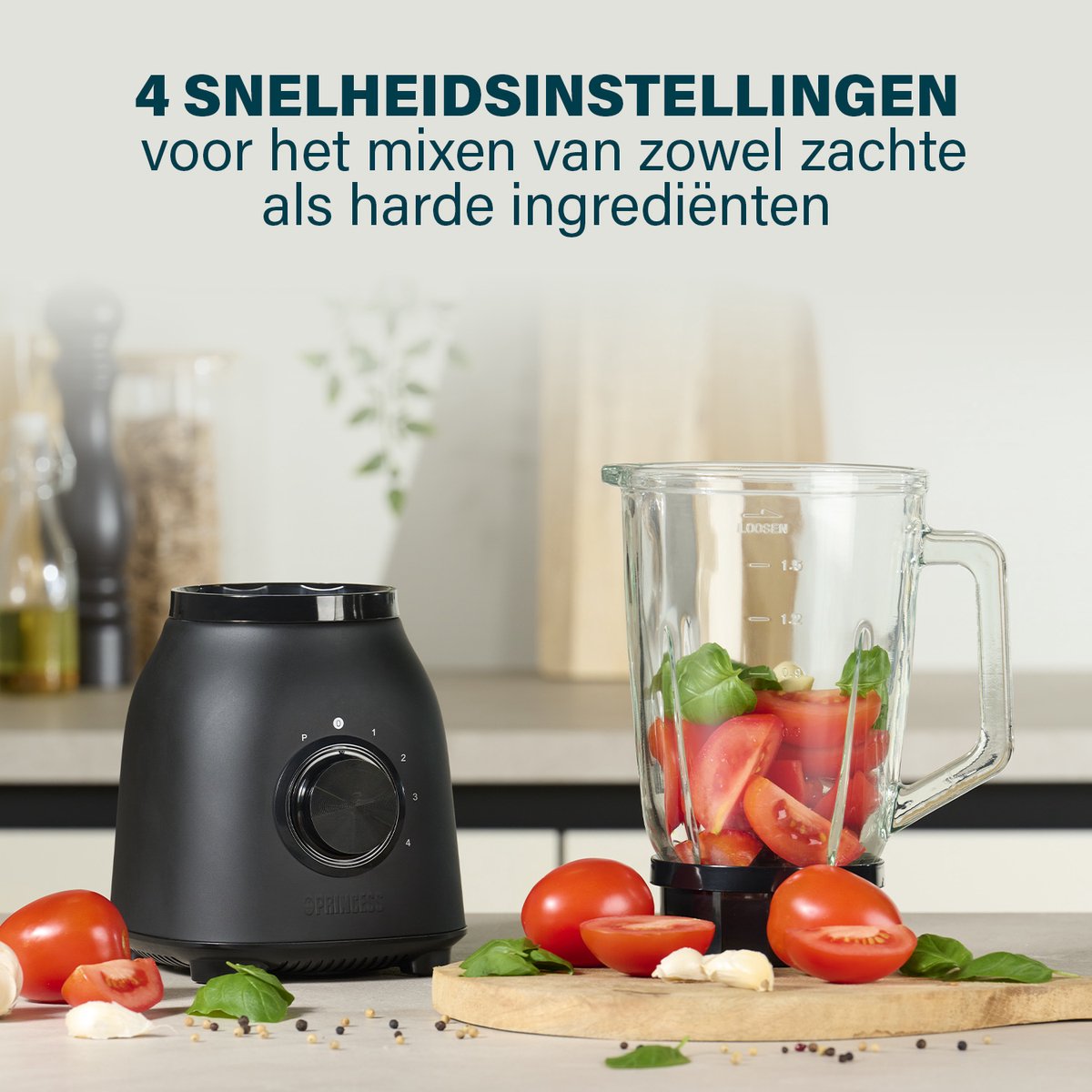 Princess 212092 Black Steel Blender 1000 - 4 Snelheden - Krachtig 1000W - 1.5 L - afbeelding 2