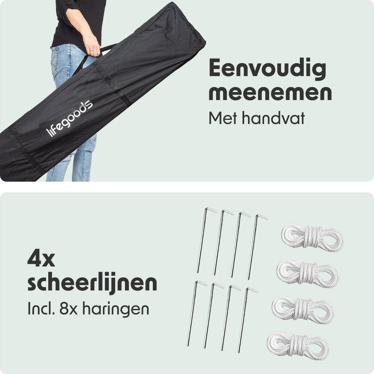 LifeGoods Partytent - Opvouwbaar - 3x3 m - Easy Up - Paviljoen - Vouwtent - Met Draagtas - Zwart - afbeelding 4