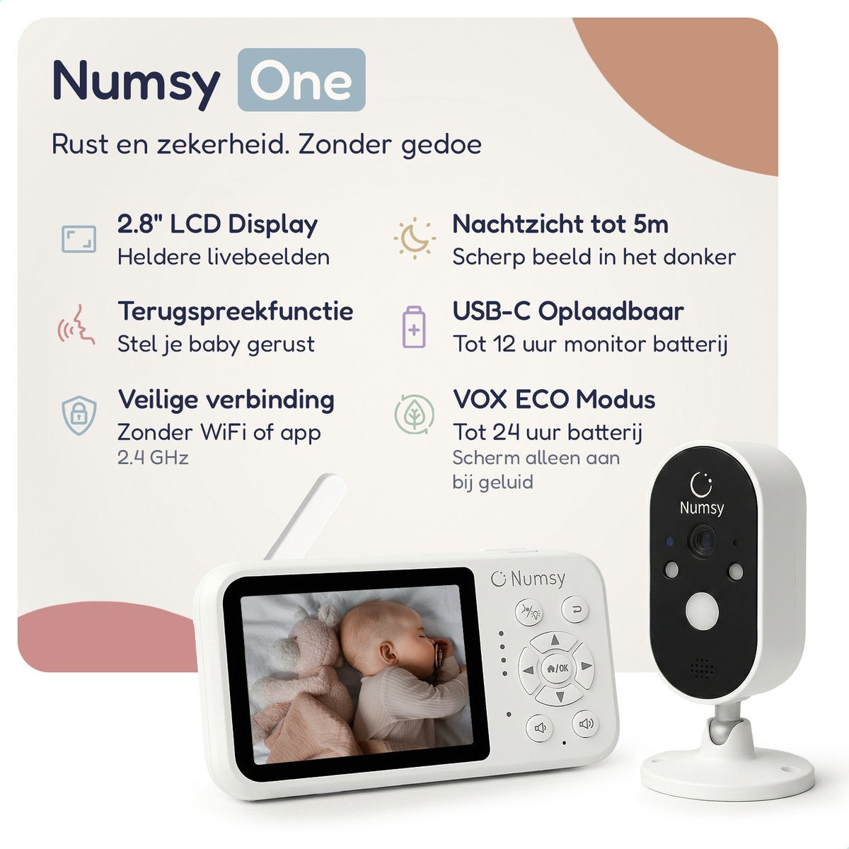Numsy One Babyfoon met Camera - afbeelding 2