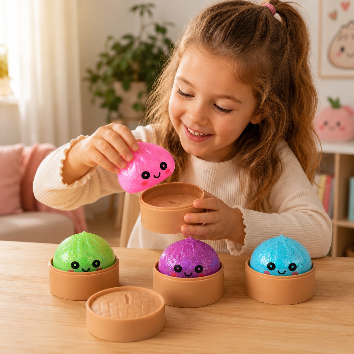 Mini Glitter Squishy Dumpling - Sugger Edition - Fidget toys - Blind Box - afbeelding 4