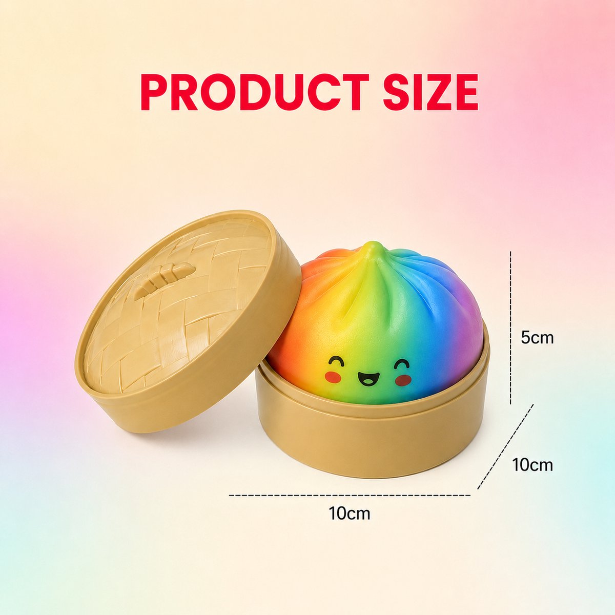 Jeppies® Squishy Dumpling - Squishy - Stressbal - Fidget Toy - 1 Stuk - Rainbow - afbeelding 4
