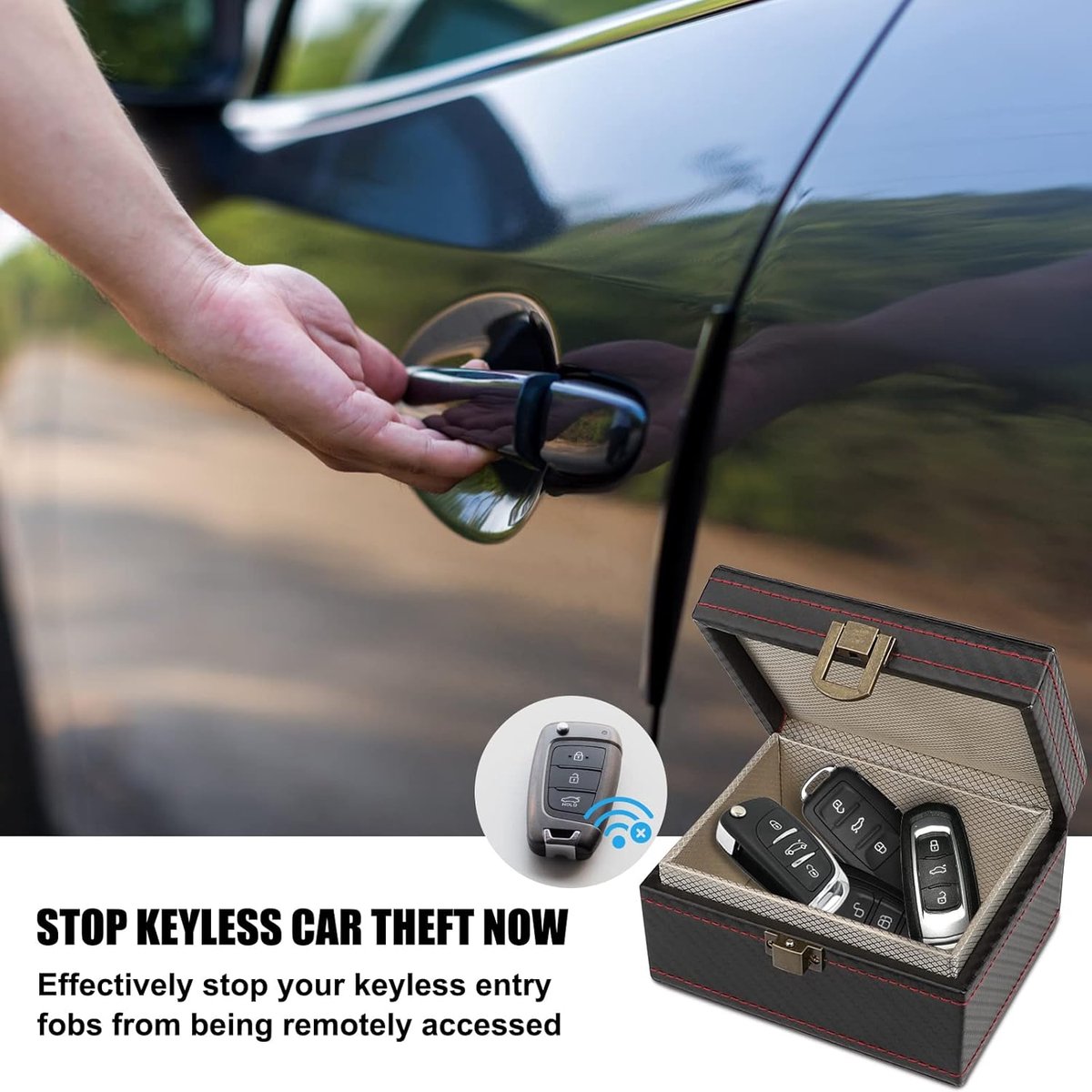 Autosleutel RFID Antidiefstal - RFID Beschermhoes Autosleutel - Beschermhoes Autosleutel Box - Autosleutel Kluis - RFID Anti-Diefstal Doos - Faraday Box Autosleutel - Faraday Box - Keyless Entry Hoesje - Sleuteletui - Sleuteltasjes - Cadeautjes - afbeelding 4