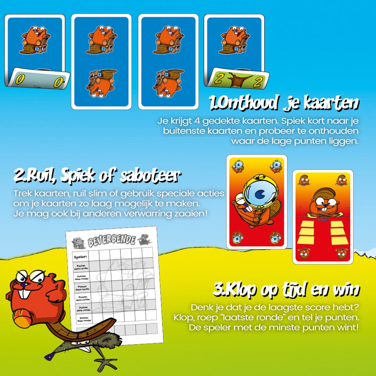 999 Games - Beverbende - Kaartspel - Tactisch geheugenspel - Familiespel - Gezelschapsspel - Educatief spel - vanaf 6 jaar - Klein cadeautje - afbeelding 5