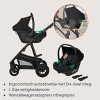 Lionelo Bianka Kinderwagen 3 in 1 - Reiswieg + Wandelwagen + Autostoel - Grote Luchtbanden, Volledige Vering - Inklapbaar - Verstelbare duwstang - Buggy Omkeerbare Zitting - 0-22kg - Accessoireset - Beige - afbeelding 4