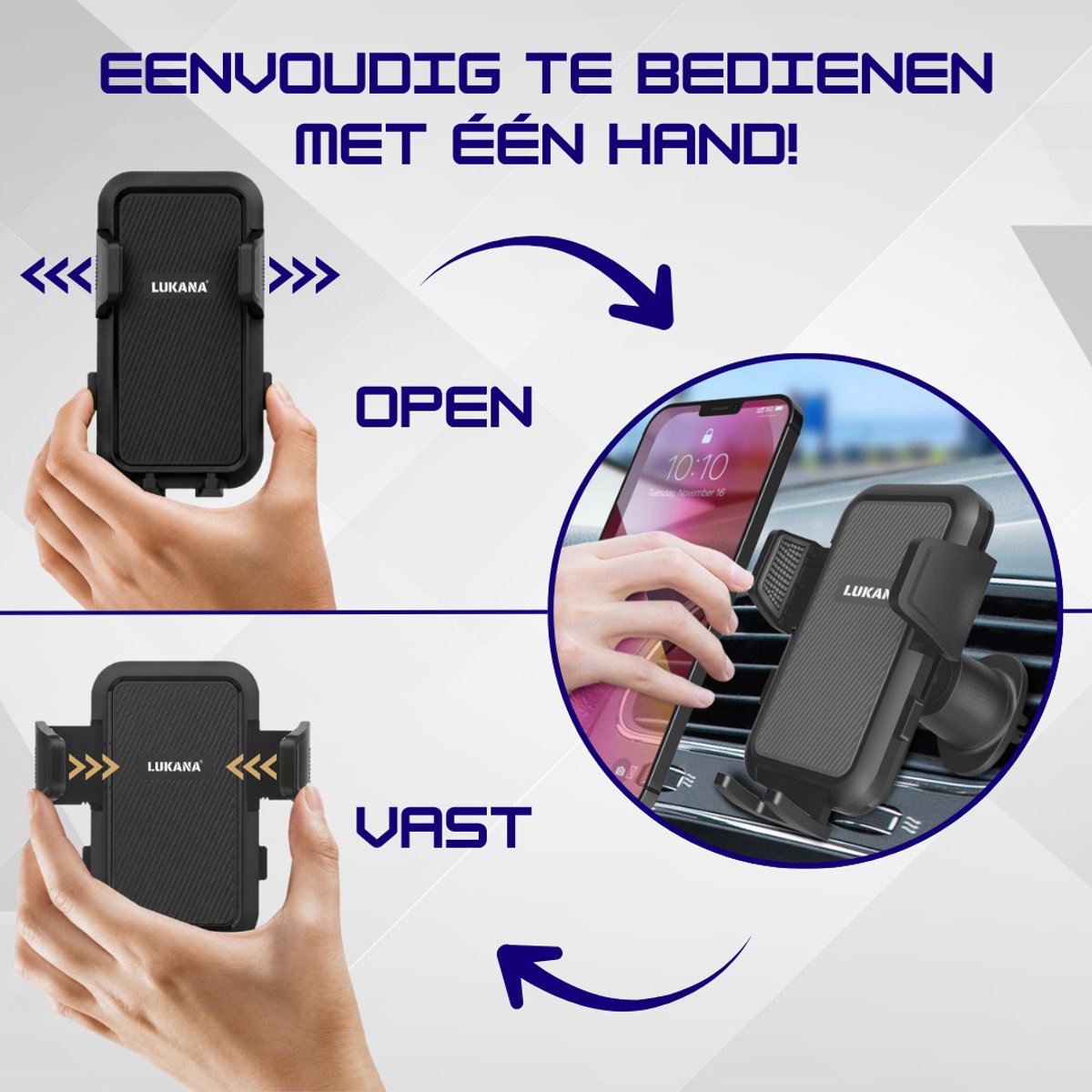 Lukana M-912 Telefoonhouders Auto - Ventilatierooster - GSM Houder - Offroad & Drempel Proof - Universeel - afbeelding 4
