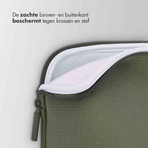 Accezz Laptop sleeve - Laptop Hoes geschikt voor 13 / 13.3 / 13.6 / 14 / 14.2 inch - Donkergroen - afbeelding 2