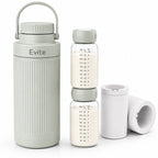 Evite Draagbare Melkkoeler - 700 ml - Ideaal voor Onderweg, Werk & Reizen - RVS - Inclusief 2 BPA-Vrij Bewaarflessen - 24u Koeling - afbeelding 1