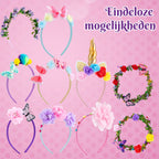 Vaive Haarband Knutselset 54-delig - Maak 10 Haarbanden - Diadeem Knutselen voor Meisjes - Sieraden Maken - afbeelding 5