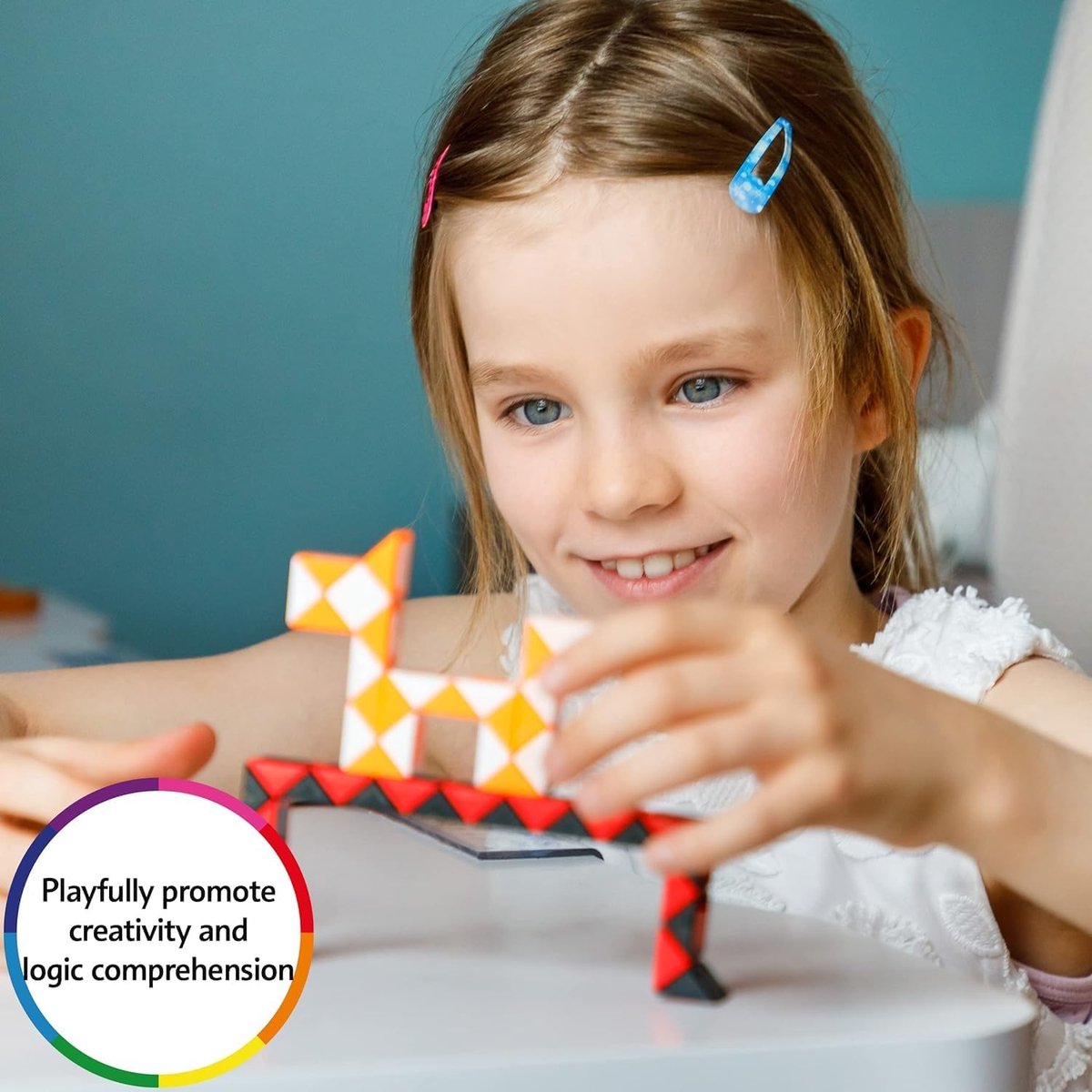 Partizzle 24x Fidget Toys Slangen Pakket - Puzzel Slang Uitdeelcadeautjes - Grabbelton Traktatie Cadeautjes - Sensorisch / Educatief Klein Speelgoed - Voor Kinderen & Peuters - Regenboog - afbeelding 4
