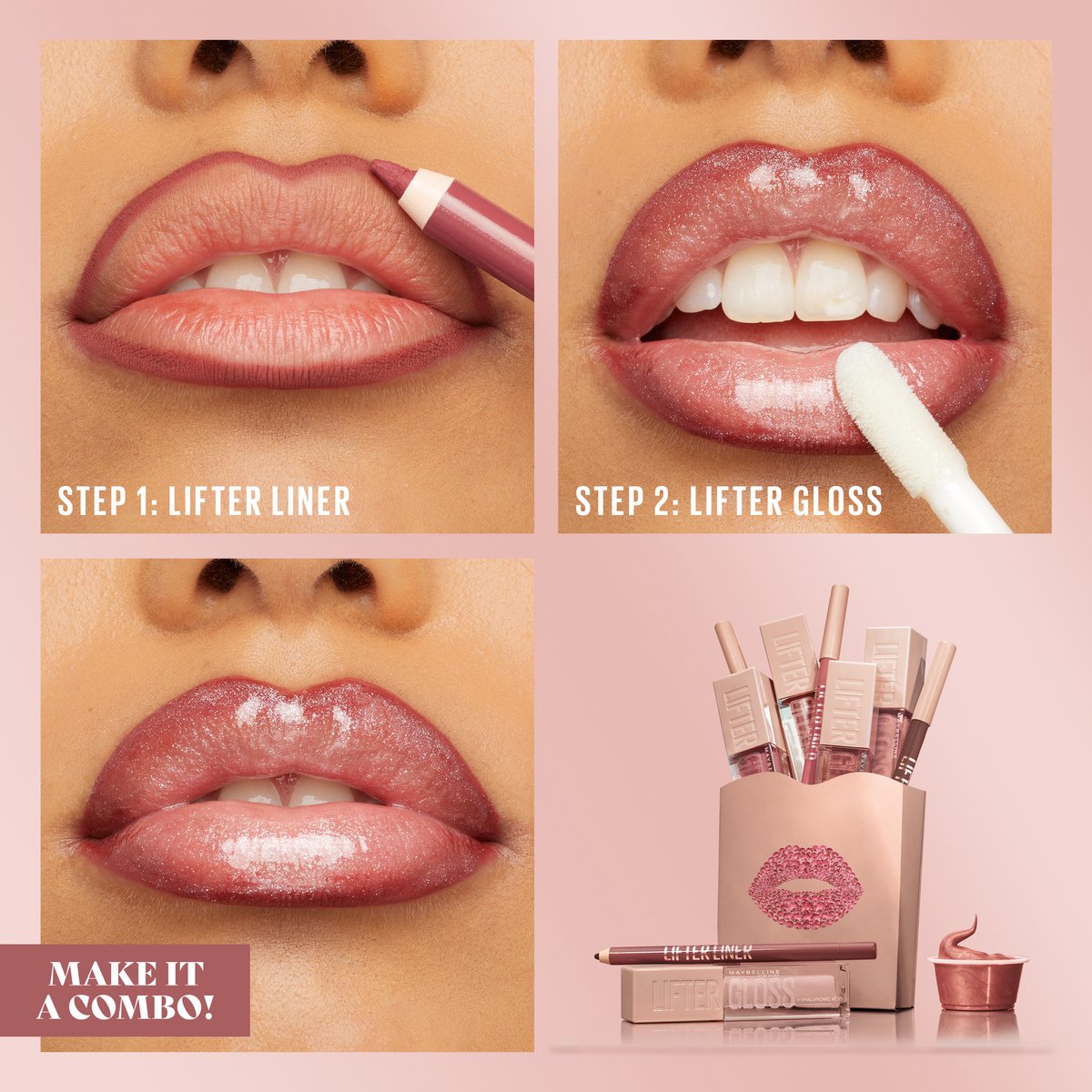 Maybelline New York - Lifter Gloss 3 Moon Glanzende Lipgloss + Lifter Liner Lipliner met Hylaronzuur 07 Big Lift - afbeelding 5