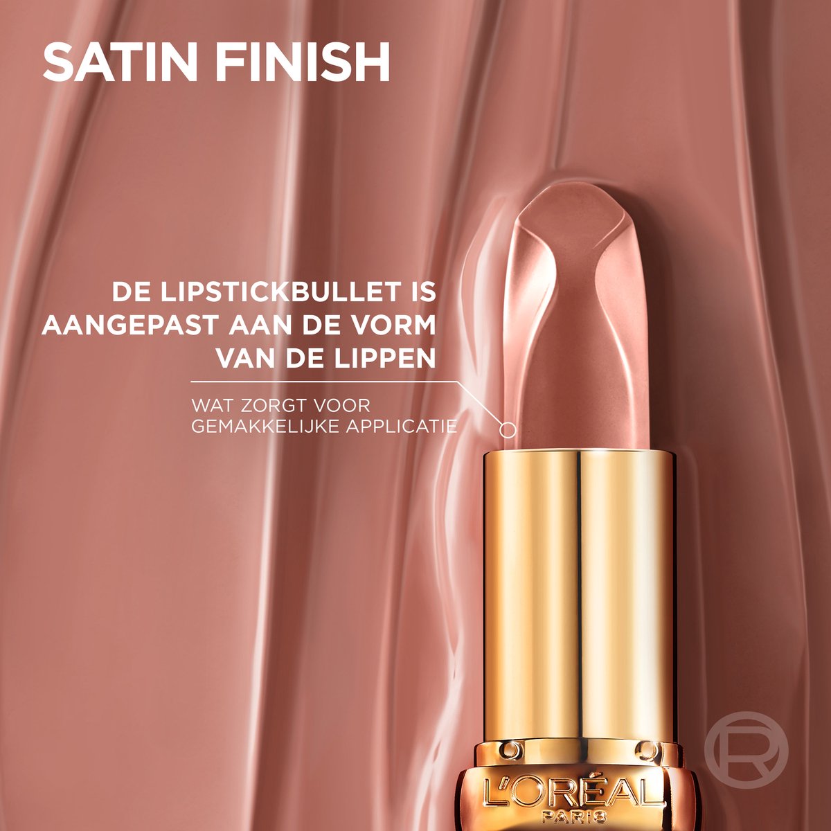 L’Oréal Paris Color Riche Satin Nude lipstick - 601 Worth it - Nude lippenstift - Formule verrijkt met arganolie - 4,54 gr. - afbeelding 2