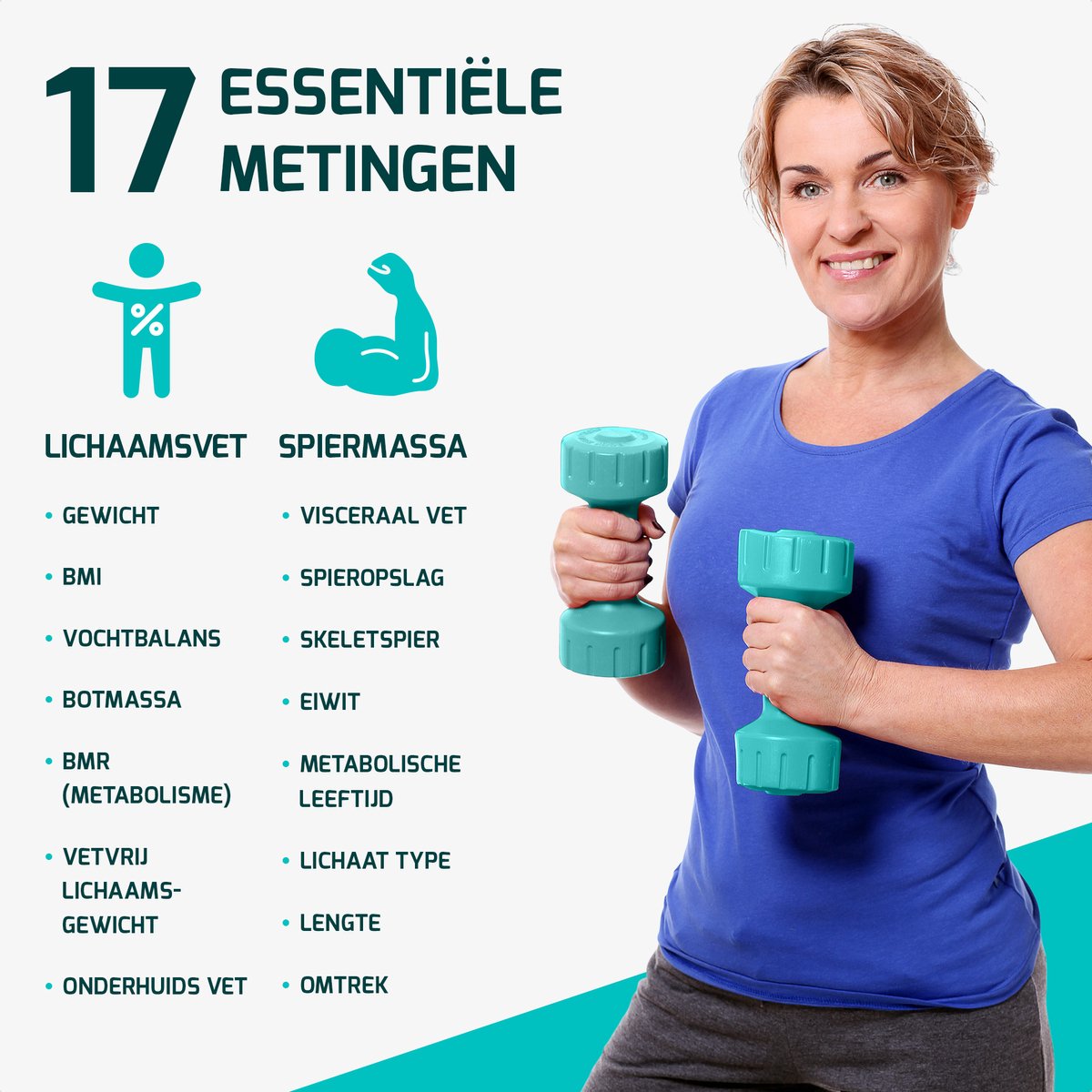 FITAGE LED Weegschaal Personenweegschaal Digitaal - Slimme Weegschaal met 17x Lichaamsanalyse - Weegschalen - FITAGE App - afbeelding 3
