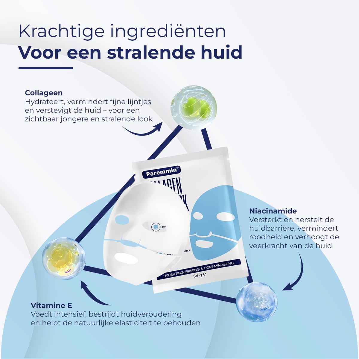 Bio-Collagen Gezichtsmasker 9 Stuks – Korean Beauty Collageen Mask – Hyaluronzuur Masker - afbeelding 4