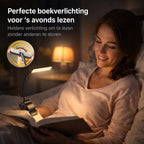 Sounix LED Leeslampje voor Boek met Klem - 315° draaibaar Leeslamp - 24 LED - Boeklampje met 3 Lichtstanden - Oplaadbare boeklamp USB - Dimbaar - Zwart - afbeelding 2