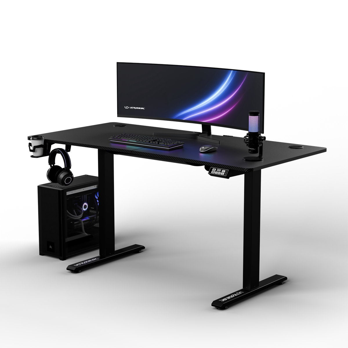 Ultradesk LEVEL V2 – Bureau voor Gaming, Home Office & Kantoor – Zwart – Elektrisch verstelbaar – Incl. Accessoires - afbeelding 3
