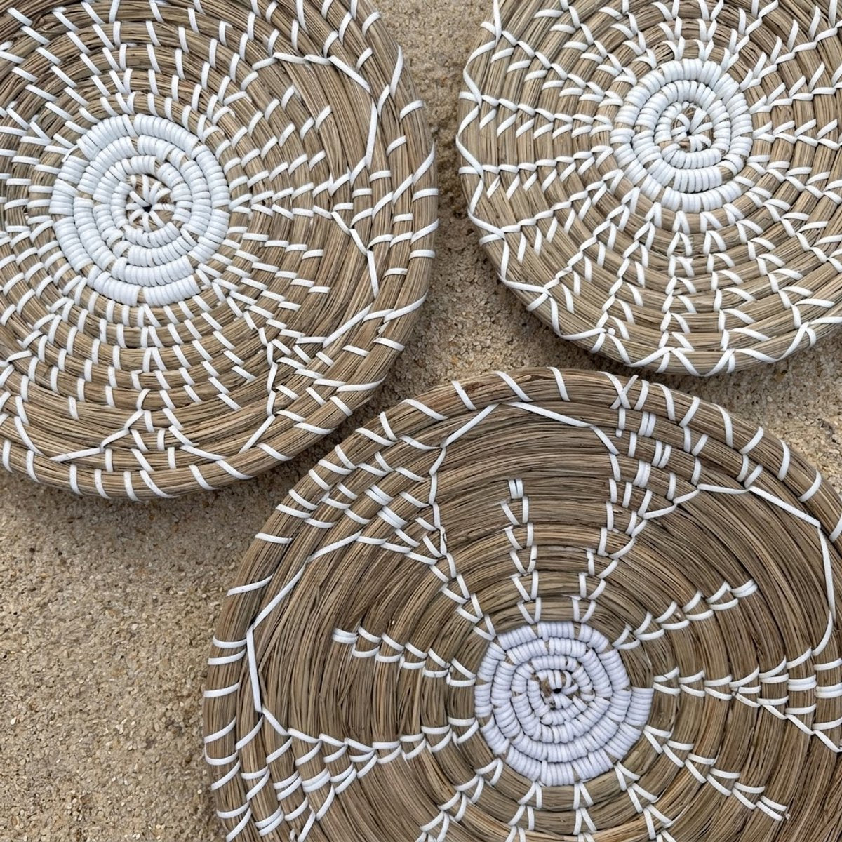 StudioBoho - Set van 3 Gevlochten Zeegras Wandschalen (Ø35, 30, 25cm) - afbeelding 2