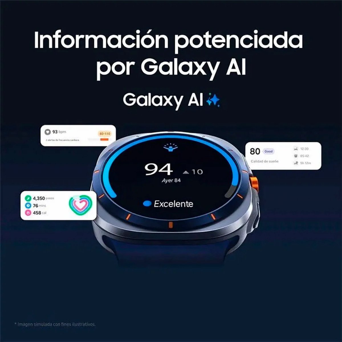 Samsung Galaxy Watch Ultra (2025) - smartwatch - 47mm - LTE - Titanium Blue - afbeelding 5