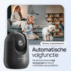 Protectly® Beveiligingscamera binnen - 2K Ultra HD - 64GB SD - Huisdiercamera met app - Beveiligingscamera's - Wifi Camera APP - Volgt beweging en geluidsdetectie - Bewakingscamera - 2.4/5 GHz - Zwart - afbeelding 3