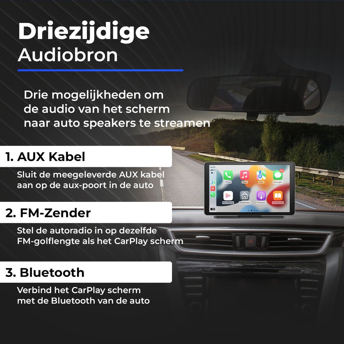 CarMe CarPlay Scherm 7 Inch - Apple CarPlay & Android Auto (Draadloos) - Touchscreen - Navigatiesysteem auto - Geschikt voor Apple CarPlay & Android Auto - Android Auto scherm - afbeelding 5