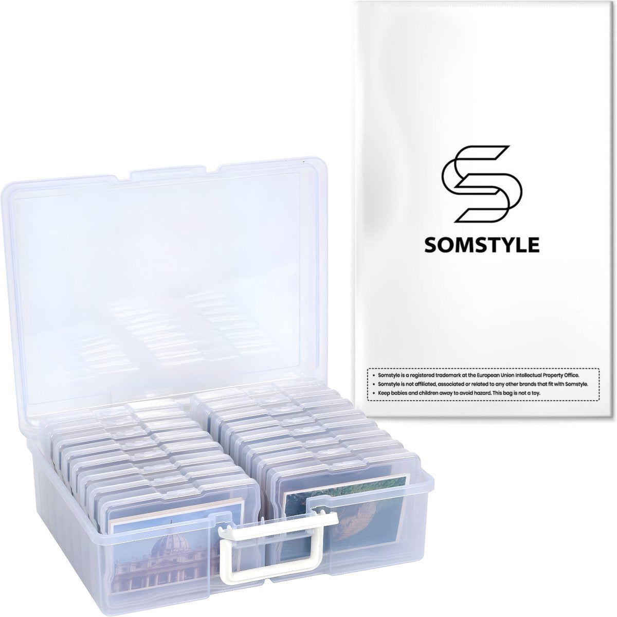 Somstyle Foto & Knutsel Organizer voor 1600 4R Foto's - 38 x 30 CM - Kleurgecodeerde Opbergbox - Opbergdoos met 16 Cassettes - Transparant - afbeelding 5